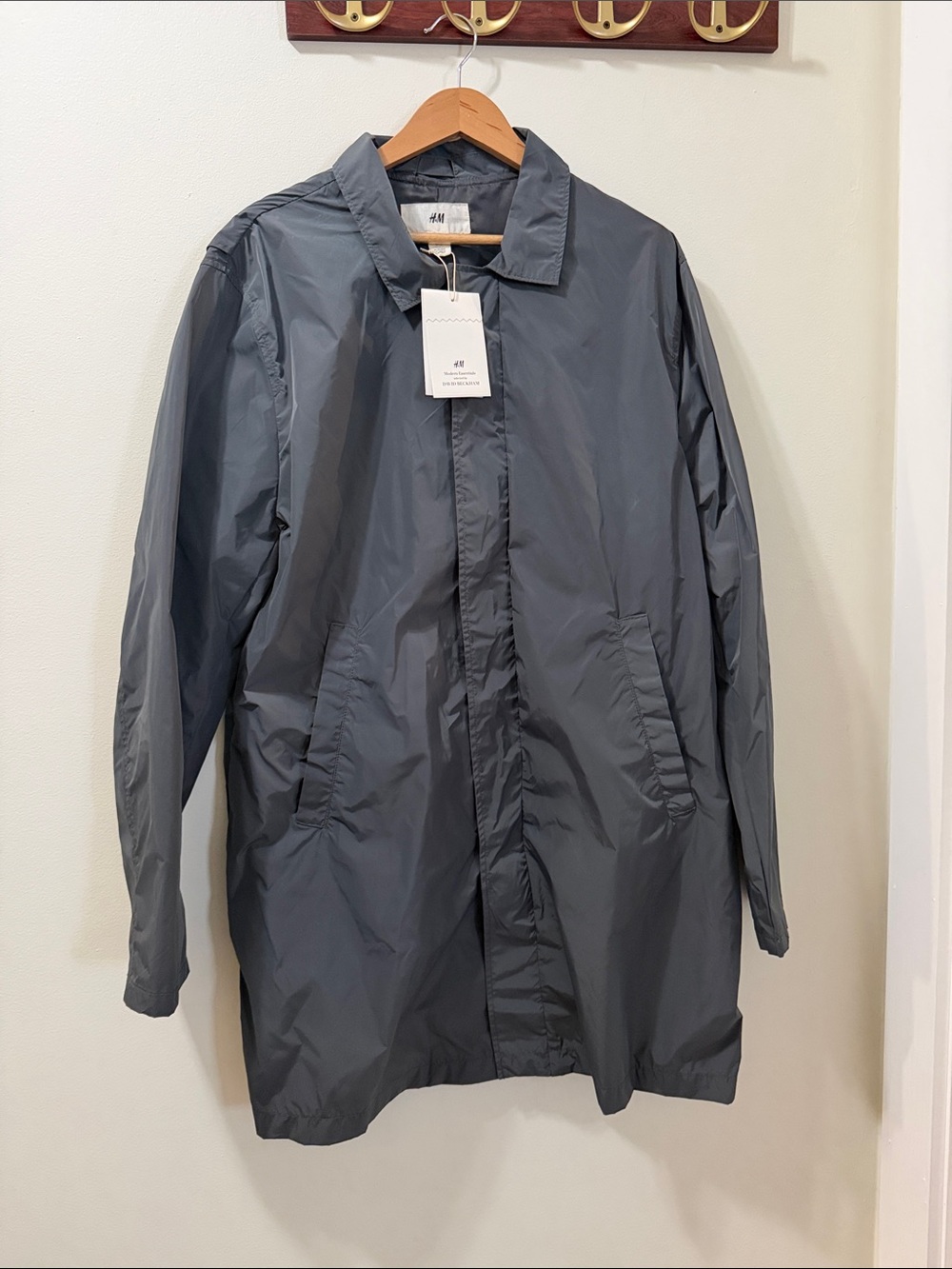 H&M Men's Dark Gray Lightweight Shirt Jacket